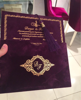 Beau bébé rose velours couverture Invitation Quinceaneras, anniversaires ou mariages luxe Invitations ruban de soie