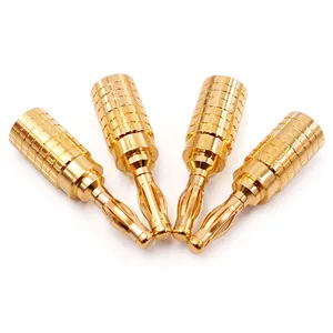 RASANTEK High end HIFI Audio Banana Plug BFA Audio Video Banana Plug 24K Gold Plated 4mm Banana Connector for Speaker Cable