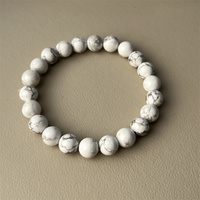 Bracelet en turquoise blanche naturelle, bracelet de luxe en quartz naturel de guérison, bracelet en howlite rose violet, bracelet porte-bonheur, bijoux cadeau
