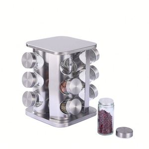 Le plus récent organiseur rotatif pour épices, ensemble de pots à épices avec support, étagère à épices à 3 niveaux, Kruidenrek - Product Image 5