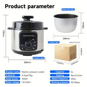 Cuisinière électrique multifonction 6-en-1 en acier inoxydable de 5 L avec réglages programmables, arrêt automatique et commande par bouton - Product Image 5