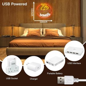 Letreros de Alas de Pollo, Luces LED de Neón Atenuables, Alimentadas por USB, Luz Ambiental, Decoración para Escaparates, Luz Indicadora de Calle, Personalizadas - Product Image 2
