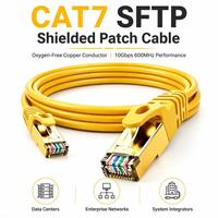 Kabel Ethernet Jaringan OFC Berpelindung Ganda Cat7 SFTP 10G Profesional Warna Kuning untuk Workstation Kelas Atas