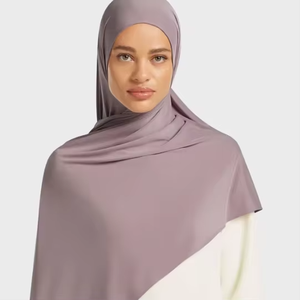 プレーンラップショールヒジャーブスカーフイスラム教徒女性用ストレッチコットンジャージー感じ子供用ドロップシッピング利用可能 - Product Image 2