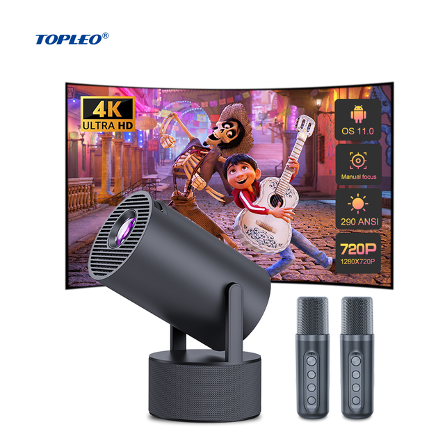 Topleo Android 11 Projector Speaker Karaoke Smart Hy300 Pro Plus Ktv Proyector hd Home Theater Proyectores Portable Projector