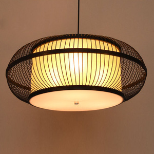 Chinese Style Bamboo Ceiling <b>Light</b> Led Living Room <b>Dining</b> Room Chandelier Woven Rattan Pendant <b>Light</b> - Product Image 3