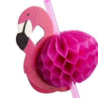 Pailles décoratives en nid d'abeille flamant rose, pailles à boire jetables en plastique pliables pour anniversaire, baby shower, piscine, en gros
