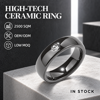 Bague en céramique haute technologie marron avec zircon rond transparent serti en creux, bijoux minimalistes pour cadeau de mariage, vente en gros, personnalisation OEM ODM