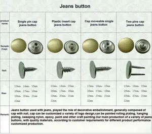 Wholesale Custom Made Zinc Alloy Metal Replacement Jean Jacket Buttons Jeans Pants Denim Buttons Full Set For Denim Jeans