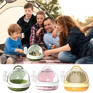 Petit transporteur pour animaux de compagnie avec mangeoire à eau Hamster <span class=keywords><strong>Cage</strong></span> de voyage pour cochon d'inde hérisson sac pour animaux de compagnie furet accessoires étui de voyage Portable - Product Image 3