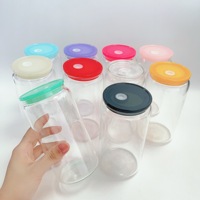 Nouvelle arrivée colorée au soleil Laser clair arc-en-ciel irisé 12oz 16oz 20oz bricolage boîtes de verre de sublimation vierges