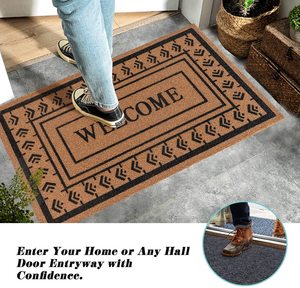DONGWO Merry Christmas – tapis de porte épais en Fiber de Polyester PVC synthétique marron beige pour l'entrée de la maison - Product Image 4