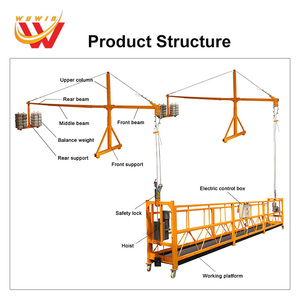Plateforme suspendue <span class=keywords><strong>de</strong></span> haute qualité WU Feng en aluminium et acier, nacelle <span class=keywords><strong>de</strong></span> chantier, plateforme oscillante pour la maintenance des bâtiments, capacité nominale <span class=keywords><strong>de</strong></span> 630 kg - Product Image 4