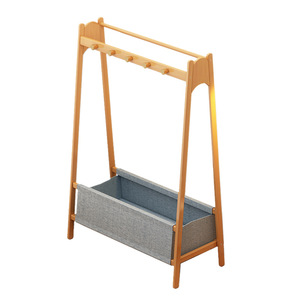 Bamboo Coat <b>Rack</b> Floor Standing <b>Clothes</b> Organizer With Storage Shelf For Bedroom Indoor Use - Product Image 5