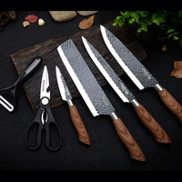 Vente en gros d'usine, ensemble de 6 couteaux de chef, couteaux de cuisine professionnels de 8 pouces avec boîte cadeau