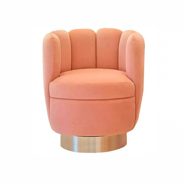 Красивое бархатное кресло в нордическом стиле для ресторана, розовый стул для кафе с цветами