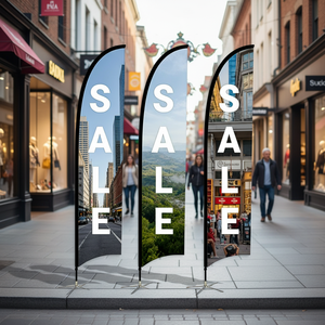 Drapeau de plage promotionnel écologique lavable de 2,8 m en forme de goutte d'eau pour le marketing <span class=keywords><strong>immobilier</strong></span> – Fabricant de premier plan - Product Image 5