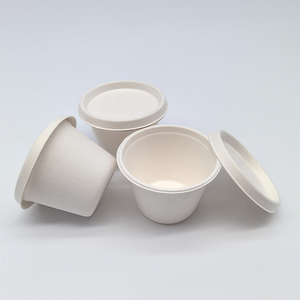 Wholesale 4OZ sauce sugarcane bagasse pulp biodegradable compostable disposable ice cream paper cup