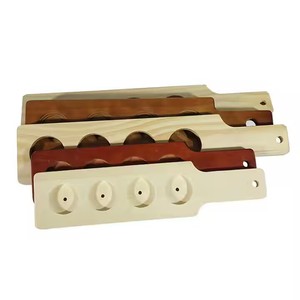 Plateau de dégustation réutilisable en bois naturel avec logo personnalisé, plateau de service pour bière, idéal pour les bars italiens et les événements. - Product Image 6