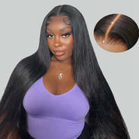 Perruques sans colle prêtes à porter, 100% cheveux indiens vierges, perruque frontale en dentelle pour femmes noires, dentelle fine HD, perruque frontale sans colle, perruque en dentelle HD complète