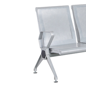 Chaise d'attente en alliage d'aluminium Europe And Aluminum Alloy P1607AL avec accoudoirs pour hôpitaux et espaces publics, couleur argent - Product Image 1