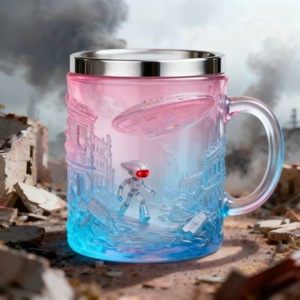 Tasse à café en verre transparente créative pour les amateurs de lecture, cadeau idéal - Product Image 3