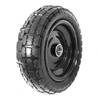 Roue de brouette en mousse PU anti-crevaison, vente en gros d'usine OEM, pneu solide en polyuréthane 3.50-8 4.00-8 pour chariot à main