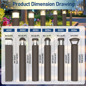 Lámpara de Poste LED IP65 Personalizada de Fábrica, Iluminación de Canal de 3000K con Carcasa de Aluminio, Lámpara de Poste para Exteriores para Jardín y Parque - Product Image 3