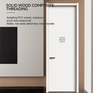 Puerta Insonorizada de Madera Maciza con Pintura a Base de Agua de Estilo Posmoderno para Dormitorios, Comedores, Villas, Apartamentos, Bodegas y Hoteles - Product Image 2