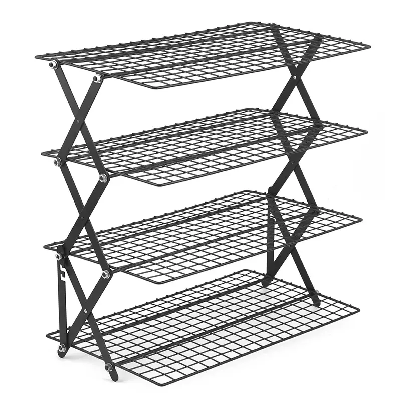 Meuble de rangement en fer forgé à plusieurs niveaux, support Portable pour pique-nique, table pliante
