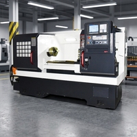 Tour CNC à lit plat robuste horizontal, machine de tournage complète
