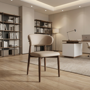 Nueva Silla de Comedor de Diseño Moderno en Acero Sólido con Tapicería de Cuero para Uso en Villas y Hoteles, Color Beige Arena, en Oferta - Product Image 3