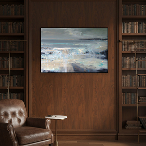 Impression sur toile encadrée grand format, vue abstraite sur l'océan, pour villa de luxe et hall d'hôtel - Product Image 3