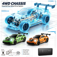 Voiture de drift RC miniature en alliage 4x4 Lucky Toys 1:64, 2,4 GHz, haute vitesse, télécommande métallique avec contrôle par application