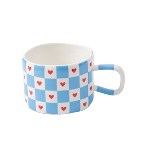 Cross-border High-Appearance <b>Cute</b> Fresh Cartoon Heart-Shaped Porcelain <b>Mug</b> Ins-Style Design Custom Microwave Safe High - Product Image 6