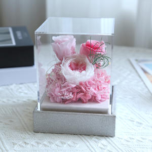 Boîte en acrylique Infinity Rose éternelle conservée Boîte de fleurs éternelles Rose <span class=keywords><strong>pour</strong></span> petite amie Saint-Valentin - Product Image 2