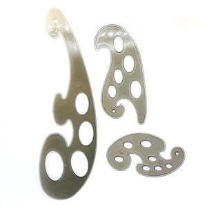 Juego de reglas rectas Surwin de 3 piezas para costura y dibujo, juego de reglas curvas francesas de plástico - Product Image 5