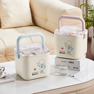 Caja de almacenamiento de primeros auxilios portátil de diseño de dibujos animados, organizador de Medicina de plástico multiusos con técnica de impresión clásica - Product Image 5