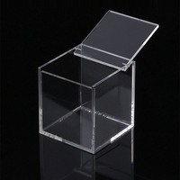 Boîte en acrylique avec couvercle à charnière Boîte de rangement en acrylique personnalisée Plexiglas Pmma Perspex Lucite Boîte de rangement en acrylique avec couvercle
