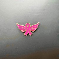 Broche internationale de sensibilisation au cancer du sein avec ruban rose en stock, insigne métallique en émail doux