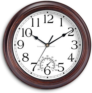 <span class=keywords><strong>Reloj</strong></span> <span class=keywords><strong>de</strong></span> Pared con Termómetro, Relojes <span class=keywords><strong>de</strong></span> Pared Vintage Silenciosos que Funcionan con Batería, <span class=keywords><strong>Reloj</strong></span> Retro sin Tictac Decorativo para Sala <span class=keywords><strong>de</strong></span> Estar - Product Image 1