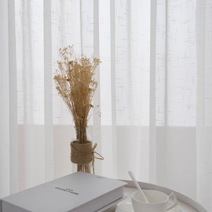 Lumière de Noël la plus intérieure Tulle <span class=keywords><strong>blanc</strong></span> bon marché prêt à l'emploi Rideaux en lin transparent pour le salon - Product Image 4