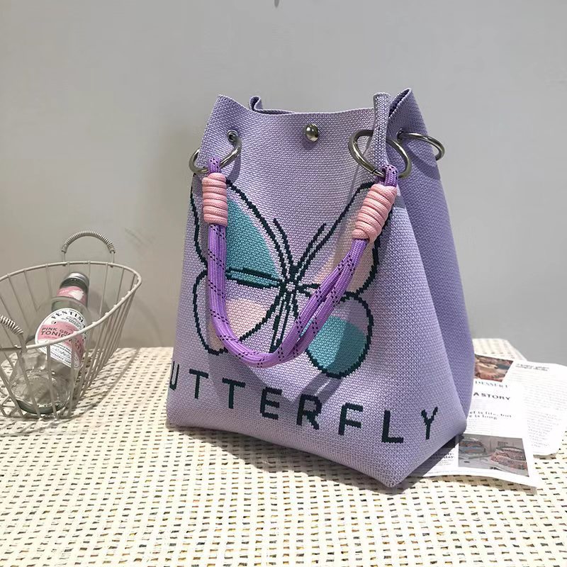 Sac à main anglais papillon violet