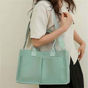 Sac à bandoulière multi-poches durable, grande capacité, sac messager pour femme, sac fourre-tout en toile avec poignée - Product Image 2