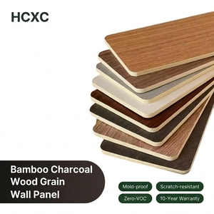 Lámina de Chapa de Madera de Bambú con Carbón Vegetal Personalizable en Tamaño y Textura / Panel y Tablero de Fibra de Carbono Cristalino para Paredes Interiores - Product Image 2