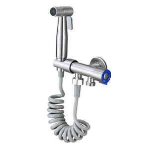 Bidé Moderno de Acero Inoxidable con Válvula Angular de Doble Control, Rociador con Una Entrada y Dos Salidas, Amplificador de Presión, Montado en la Pared para <span class=keywords><strong>Inodoro</strong></span> - Product Image 1