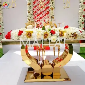Fancy Designed Wedding Table Stainless Steel Dining Rectangle Table For Banquet Events