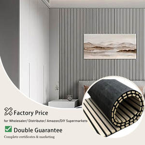 Paneles de pared acústicos de listón de madera insonorizados acústicos curvos Paneles acústicos Akupanel Tambour Panel - Product Image 1