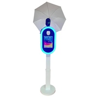 Photomaton portable réglable en hauteur avec anneau lumineux LED, compatible avec appareil photo et imprimante pour mariages et événements festifs