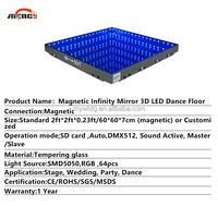 DMX512 contrôlé 3D Infinity Mirror LED Dance Floor lampe en verre pour les fêtes de mariage et les événements DJ